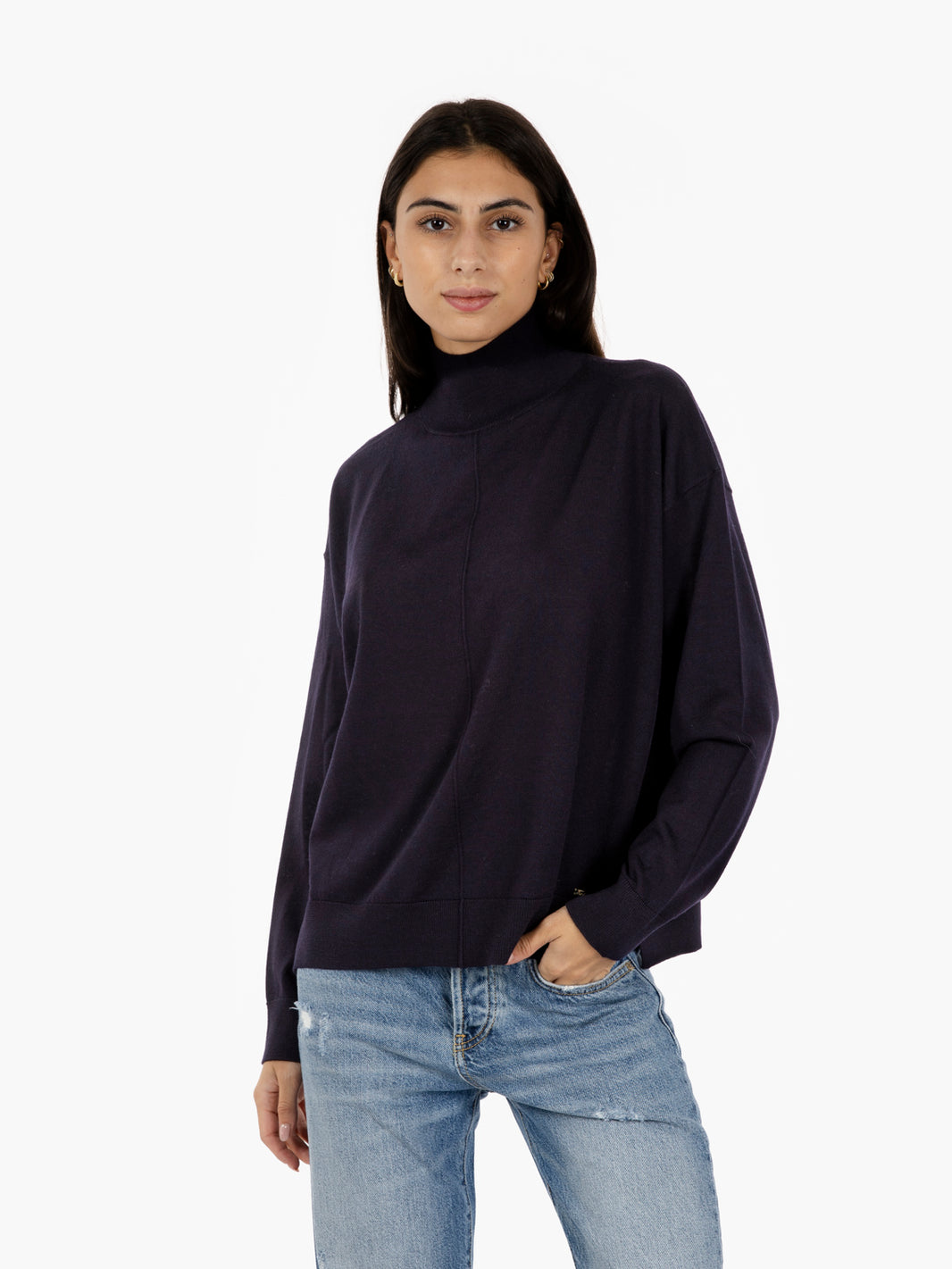 Oversized blue merino sweater
