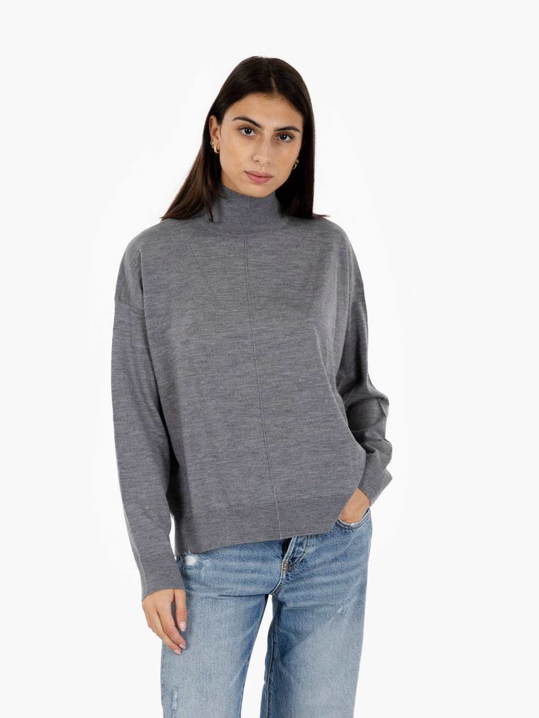 Oversized grey merino sweater