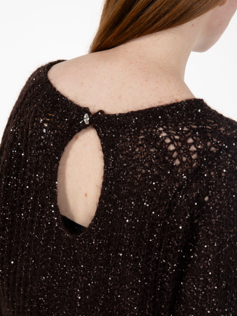 Maglione con paillettes moro