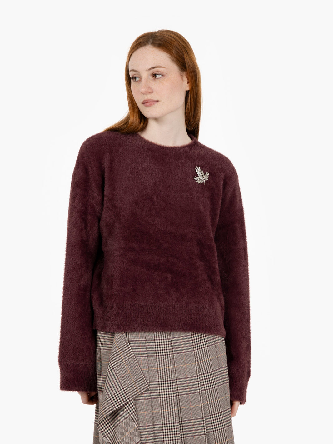 Burgundy fur sweater