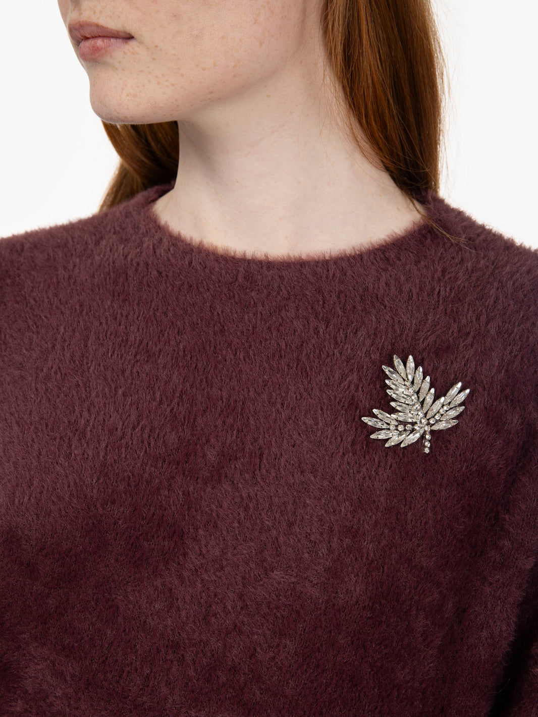 Burgundy fur sweater