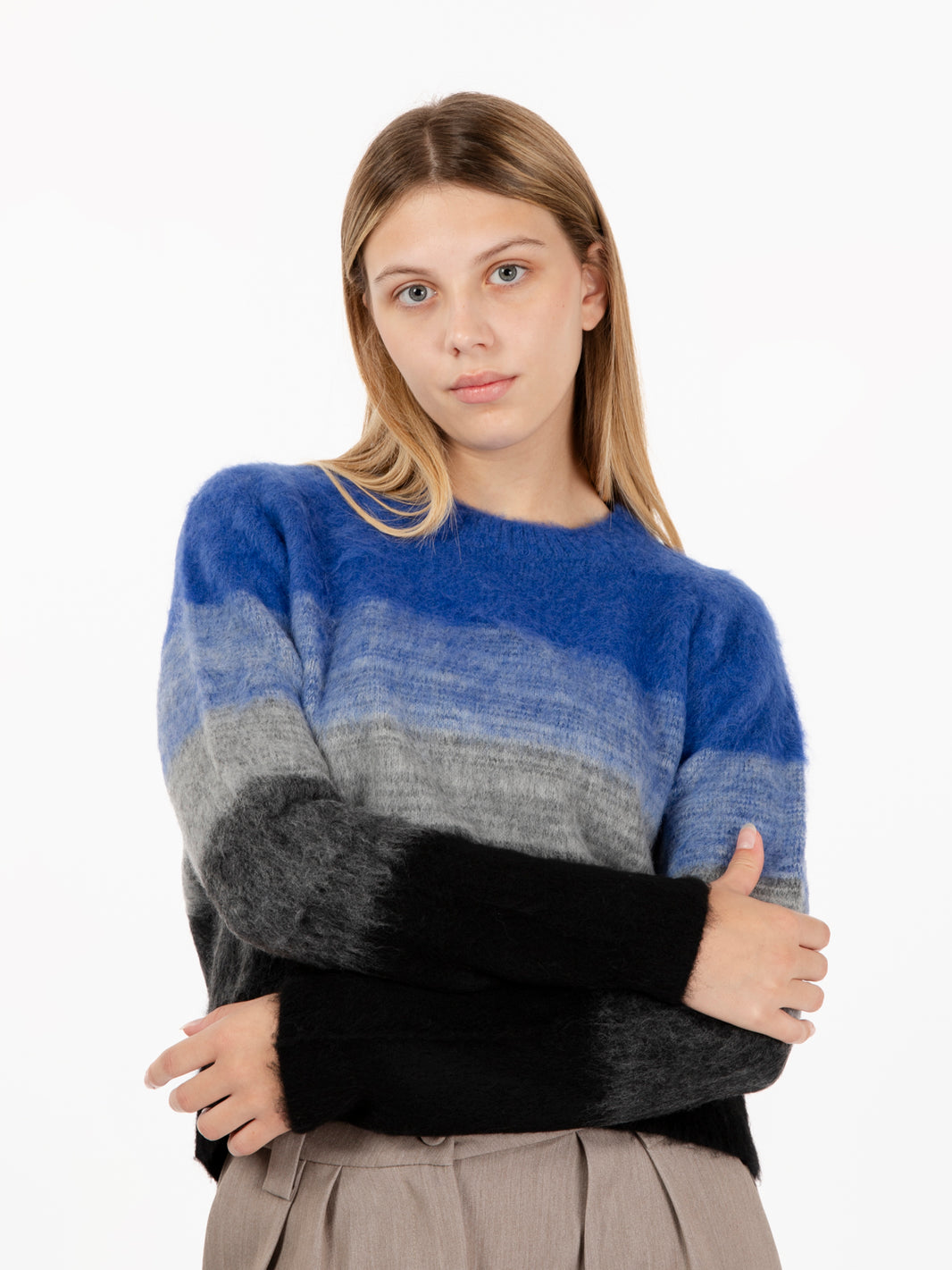 Maglione degrade bluette