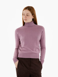 Mauve wool turtleneck sweater
