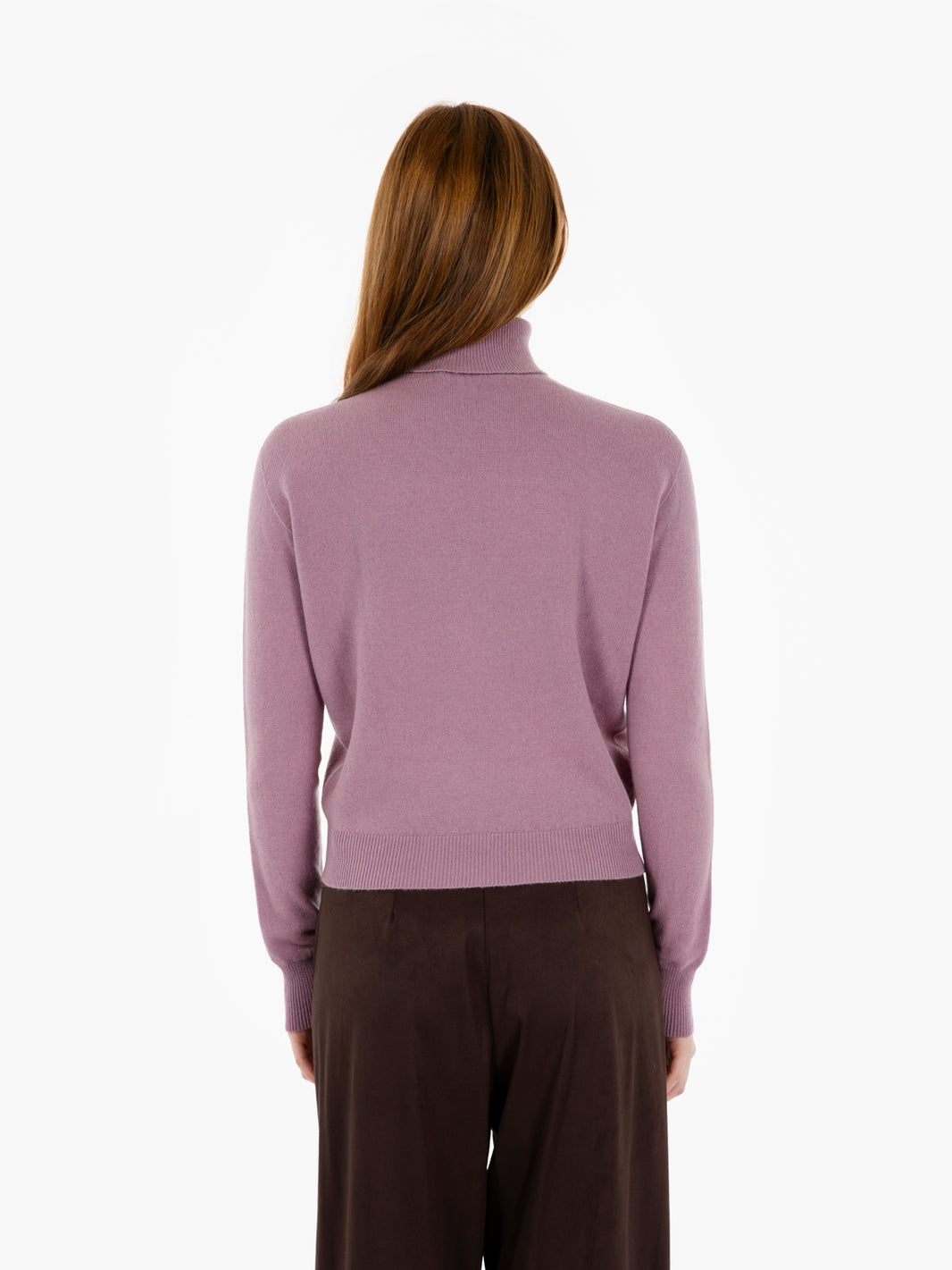 Mauve wool turtleneck sweater