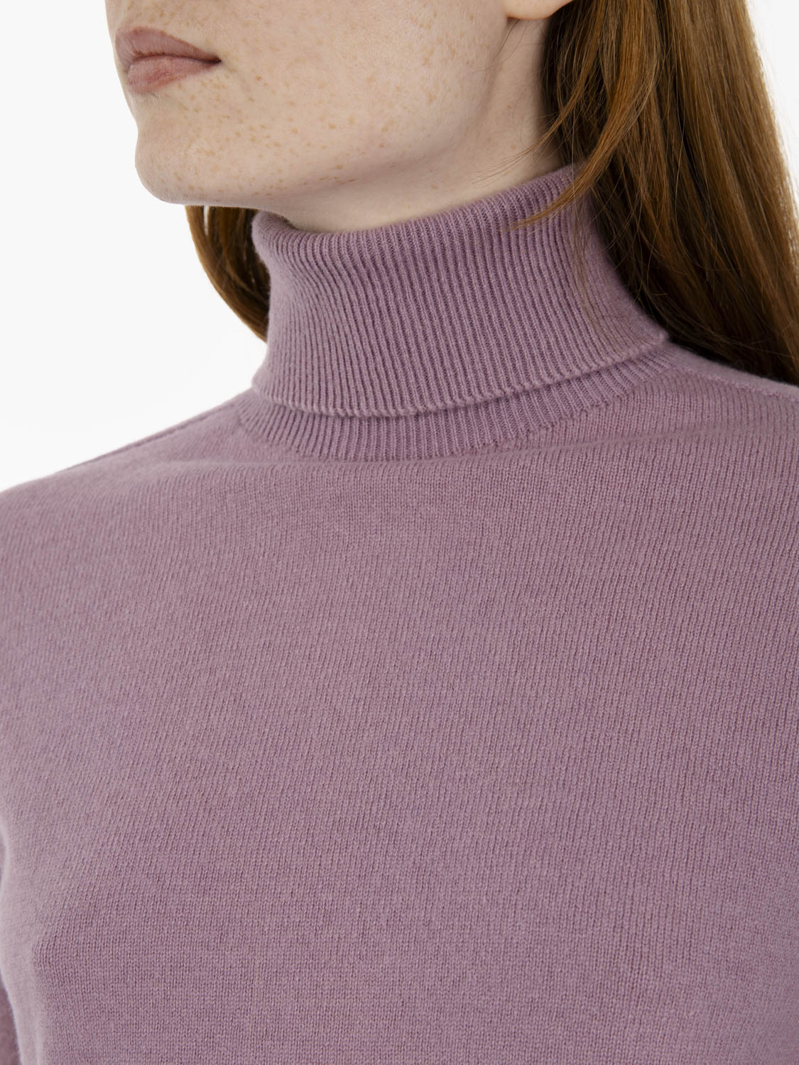 Mauve wool turtleneck sweater
