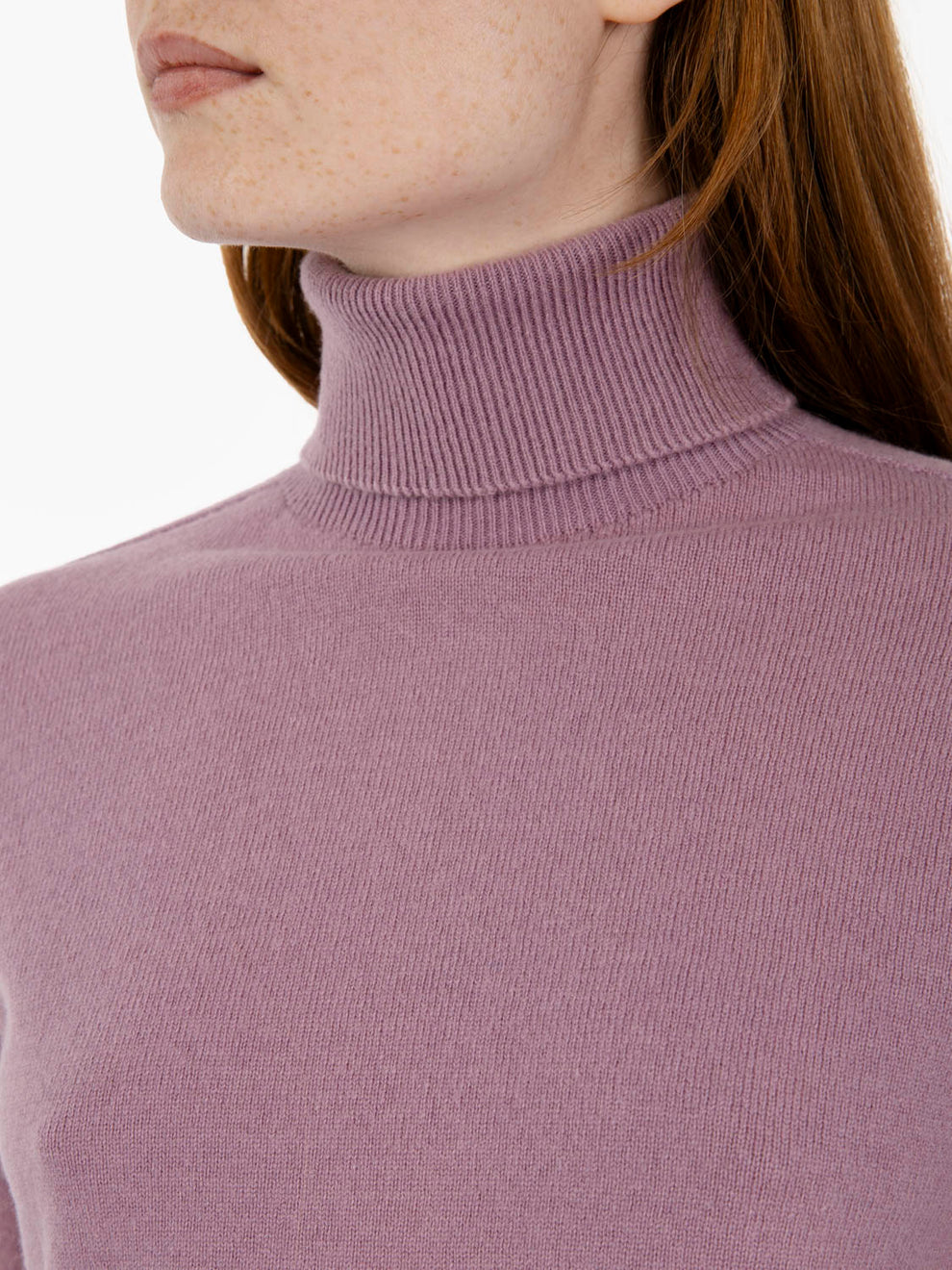 Mauve wool turtleneck sweater