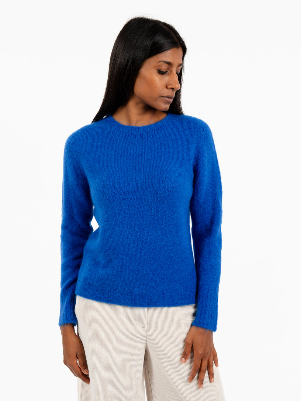 Blue crew neck sweater