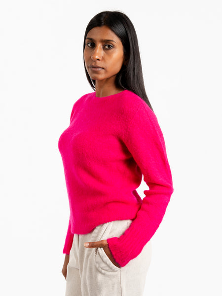 Maglione girocollo fuxia