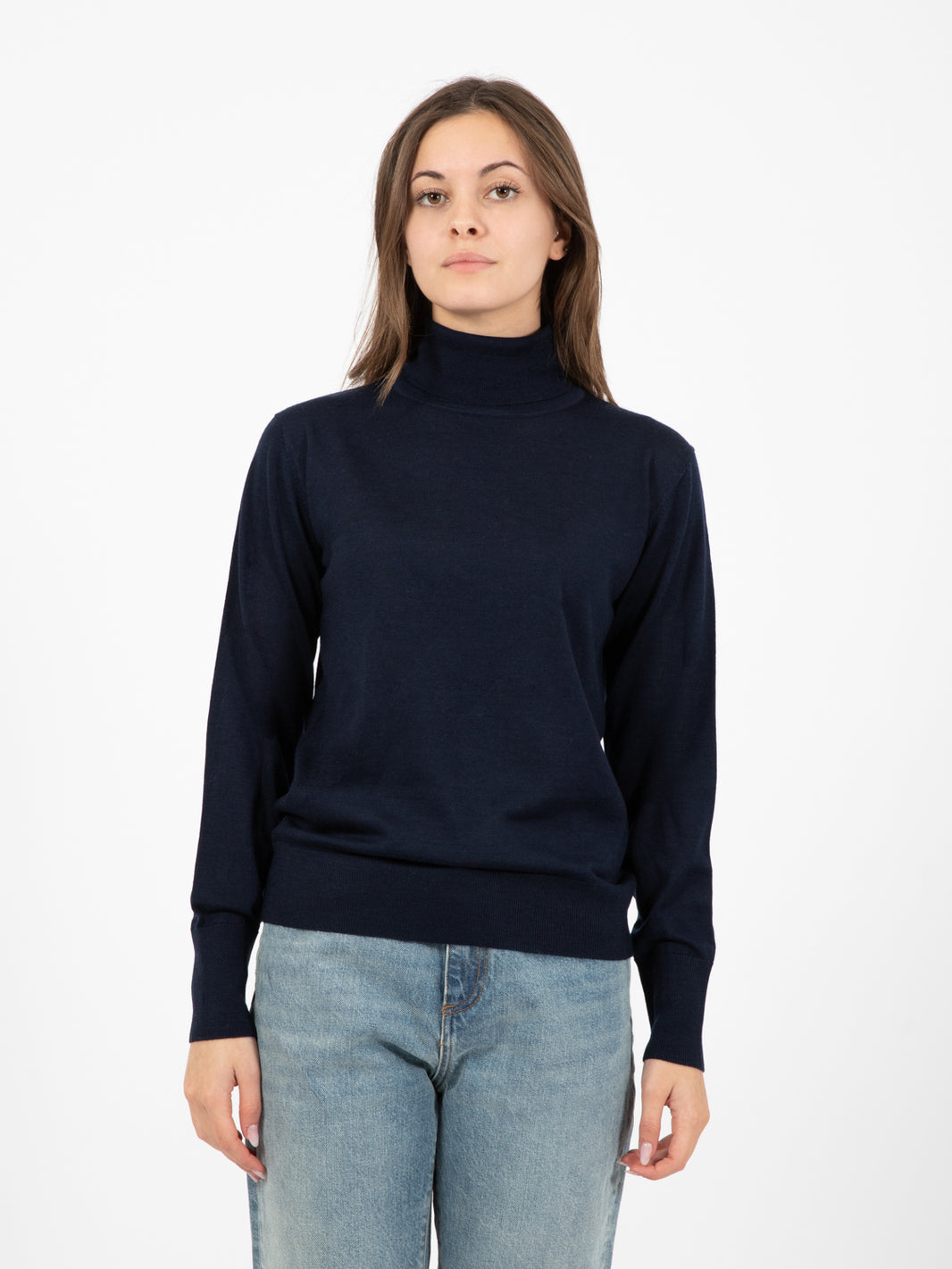 Maglione leggero a collo alto blu