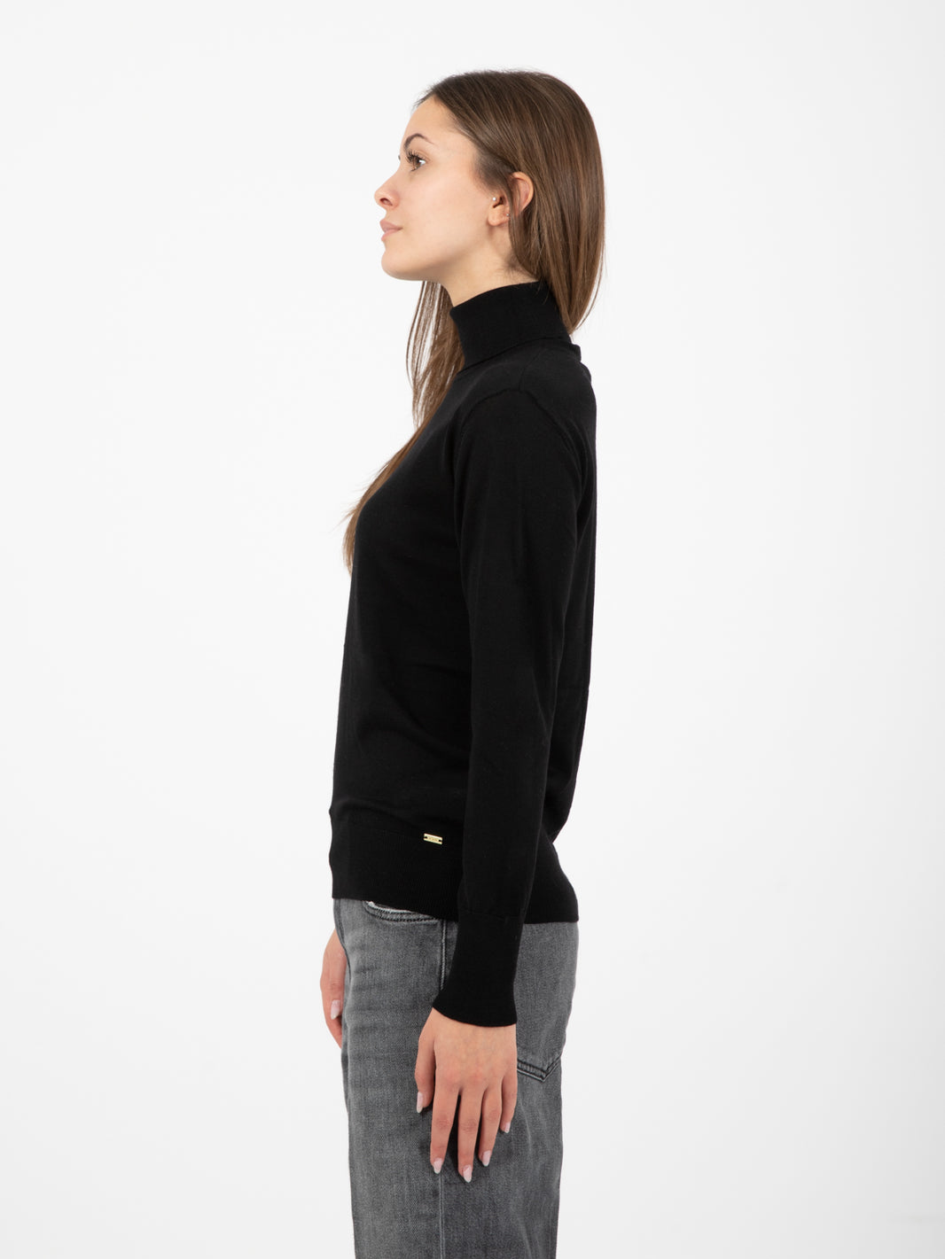 Maglione leggero a collo alto nero