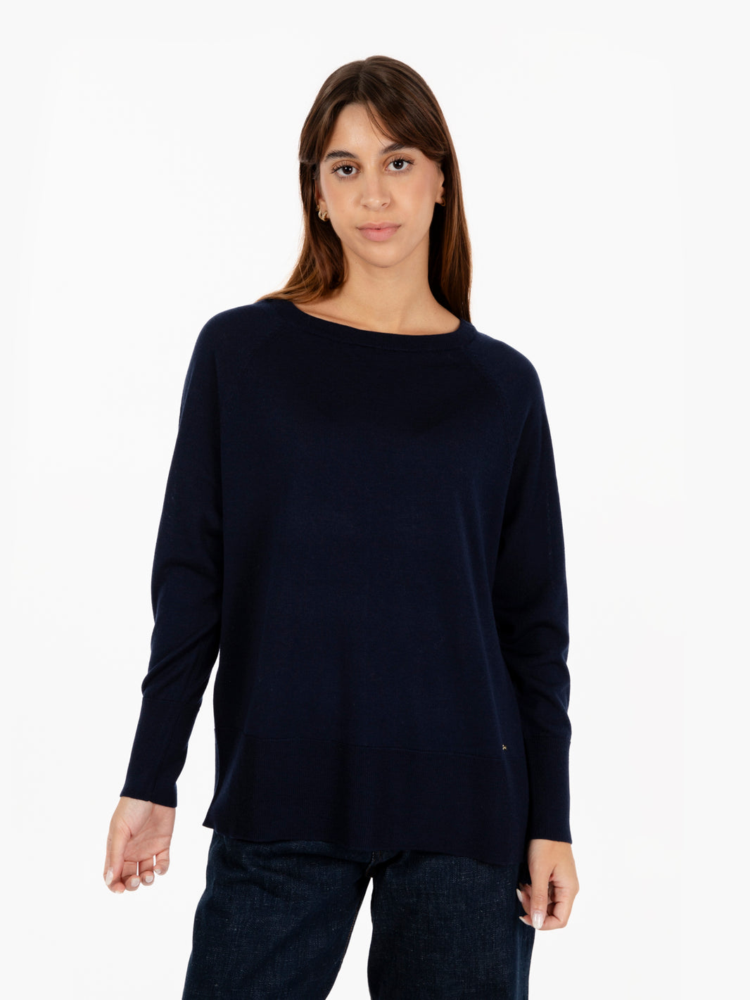 Maglione leggero over blu