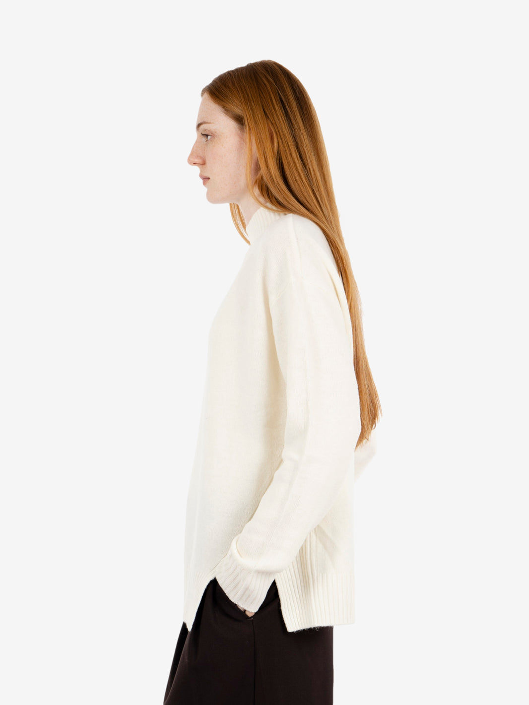 Maglione over collo alto burro