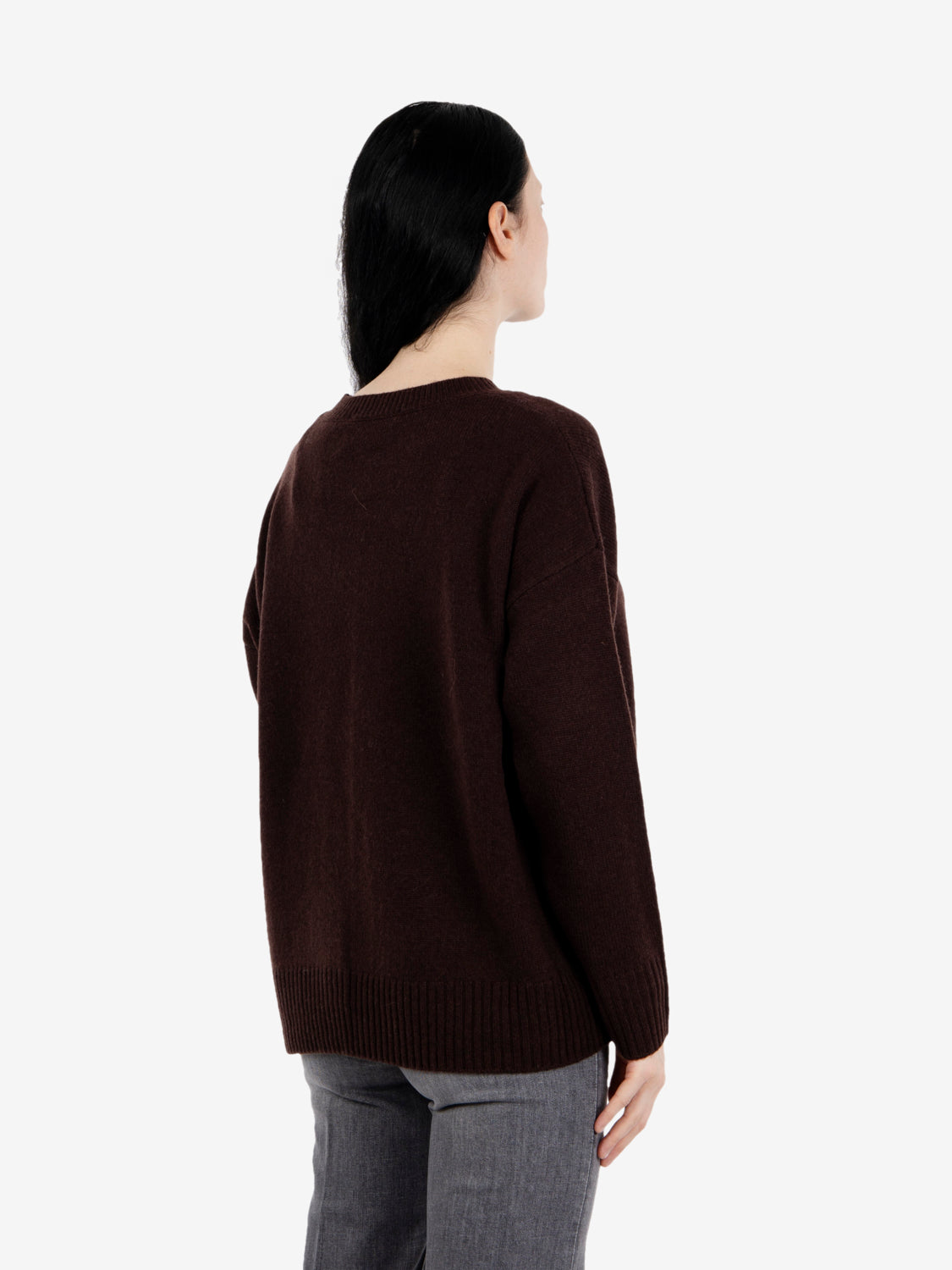 Maglione over girocollo fondente