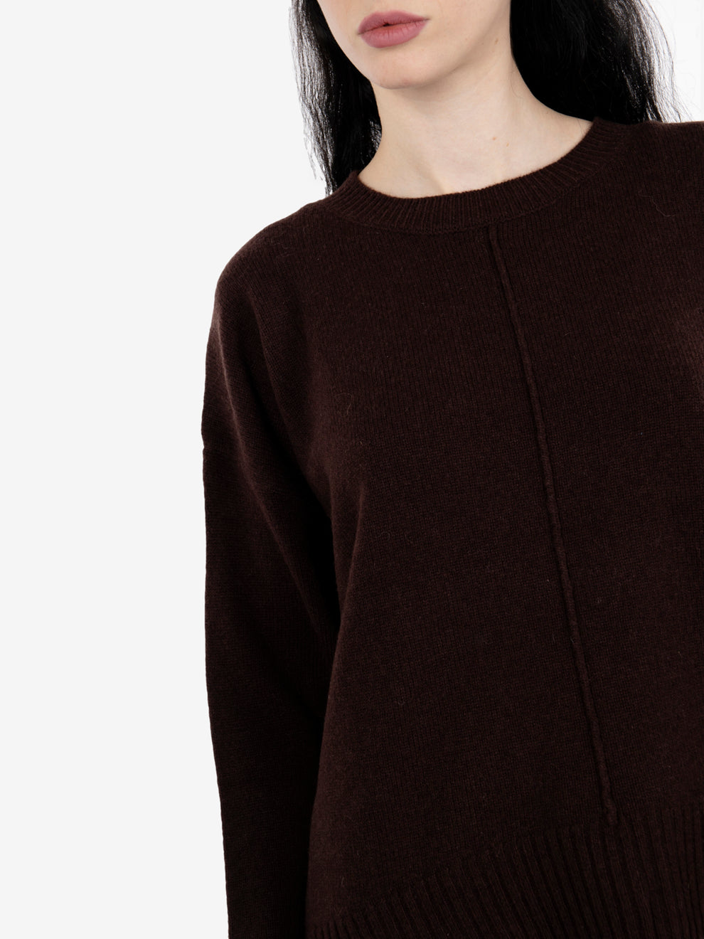 Maglione over girocollo fondente