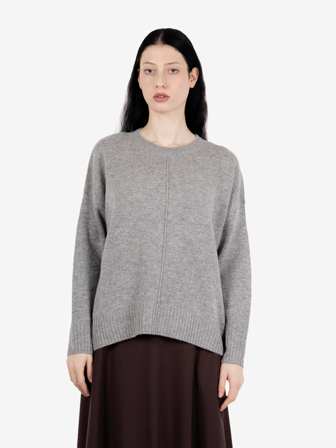 Maglione over girocollo grigio medio