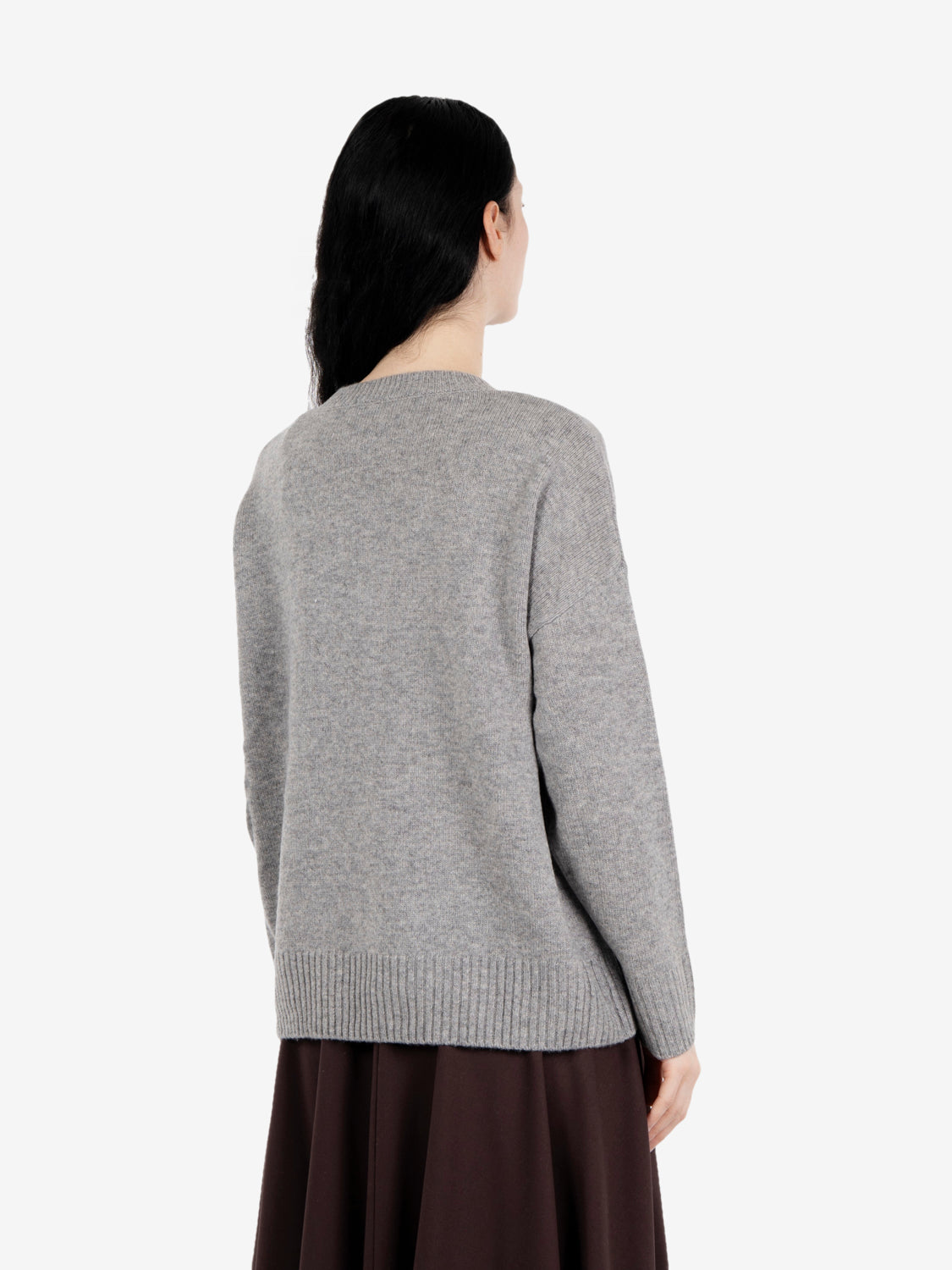 Maglione over girocollo grigio medio