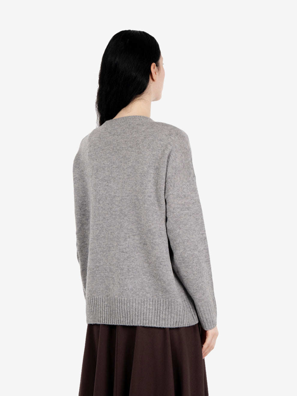 Maglione over girocollo grigio medio