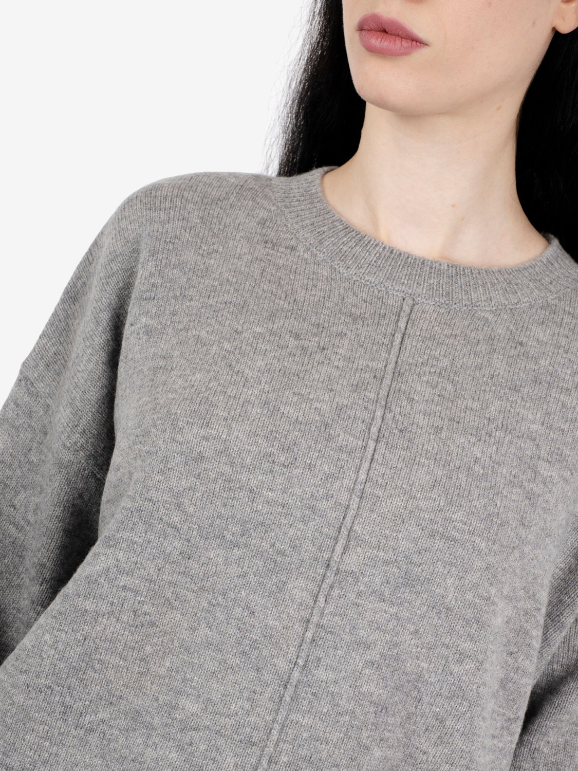 Maglione over girocollo grigio medio