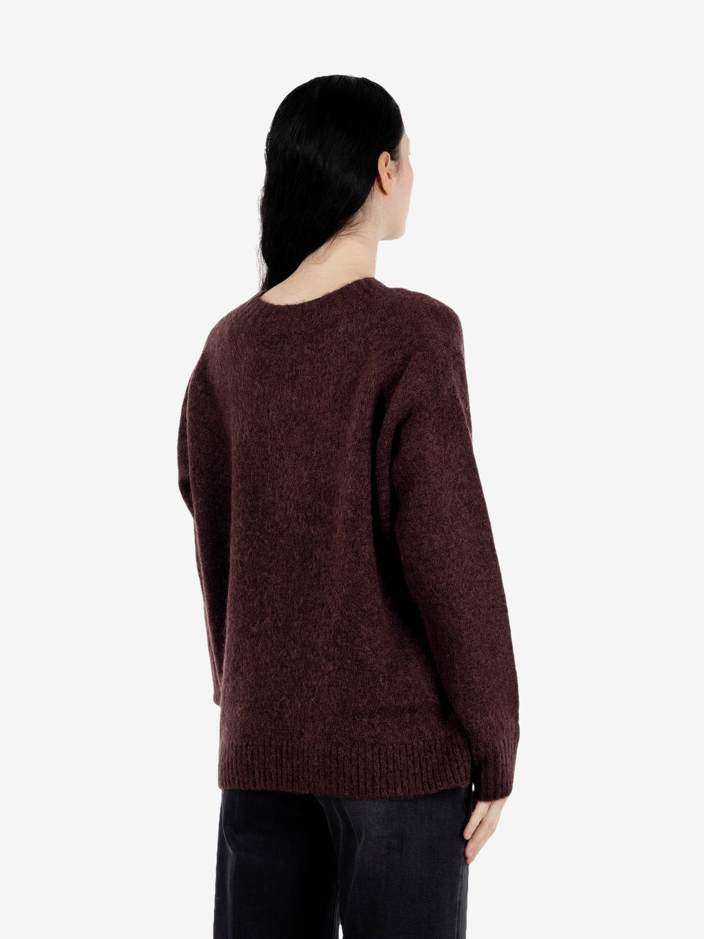 Maglione over scollo V brownberry