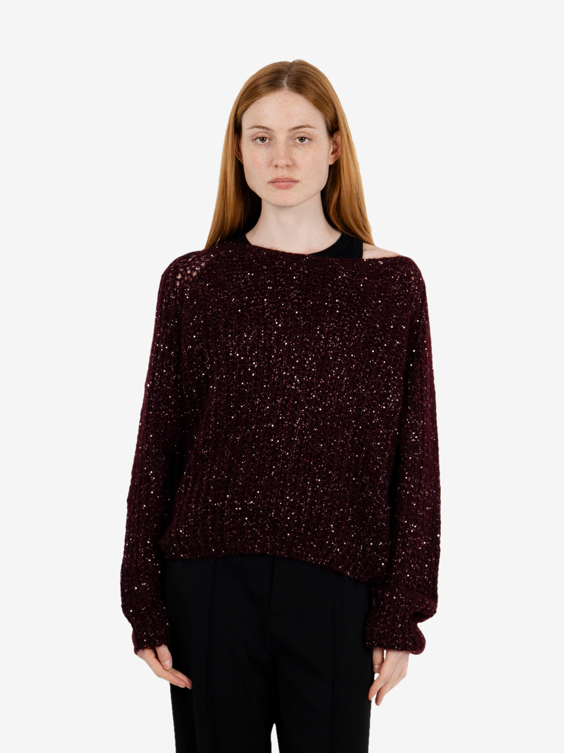 Maglione paillettes brownberry