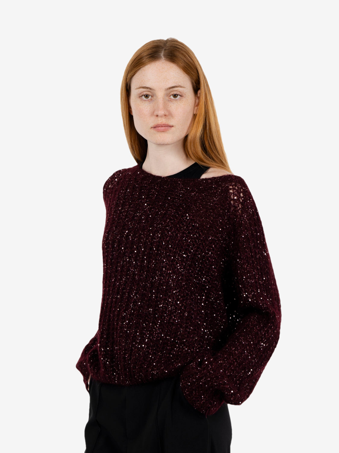 Maglione paillettes brownberry
