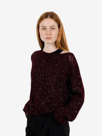 Maglione paillettes brownberry