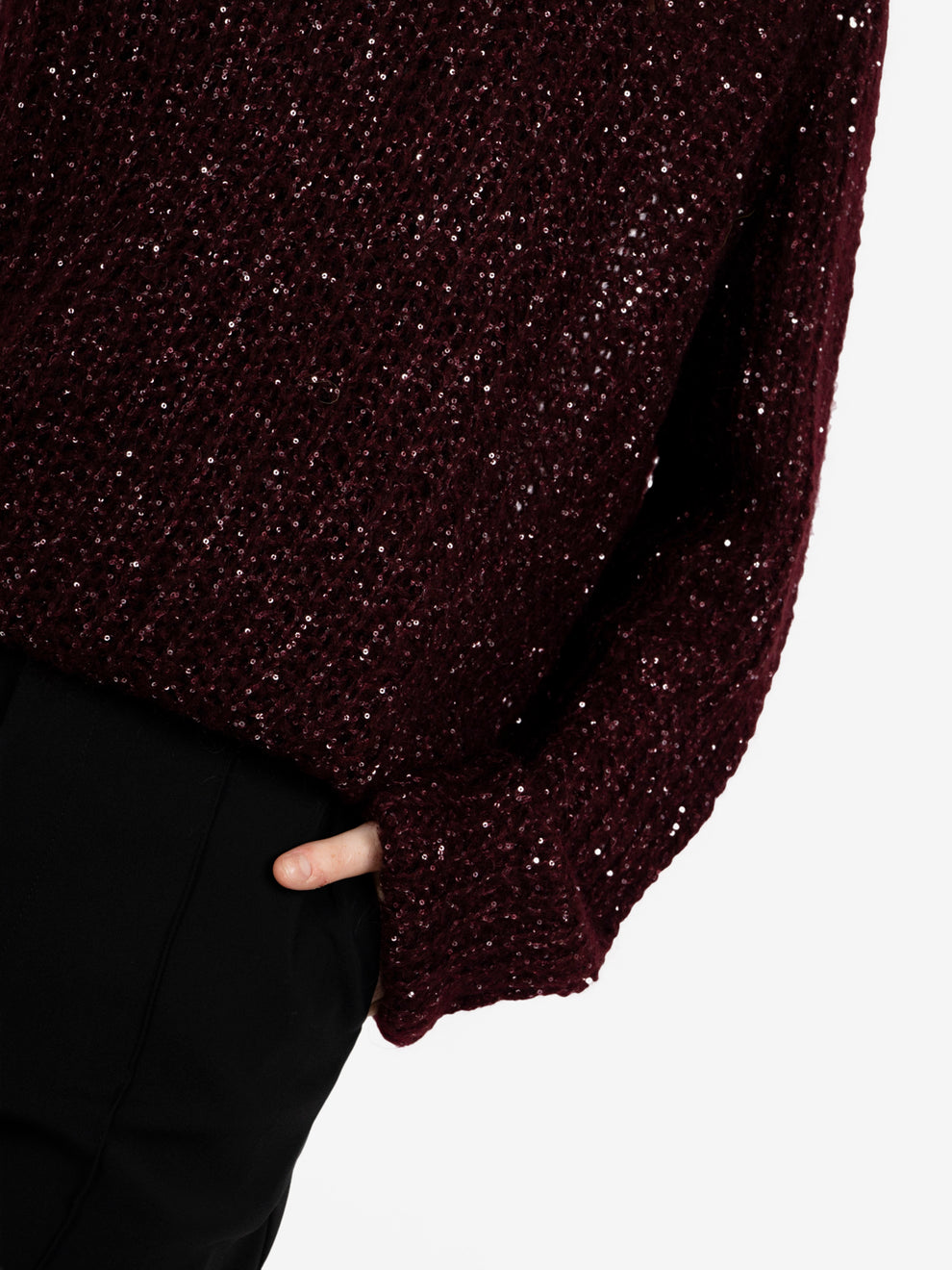 Maglione paillettes brownberry