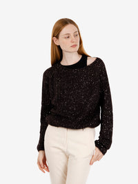 Maglione paillettes moro