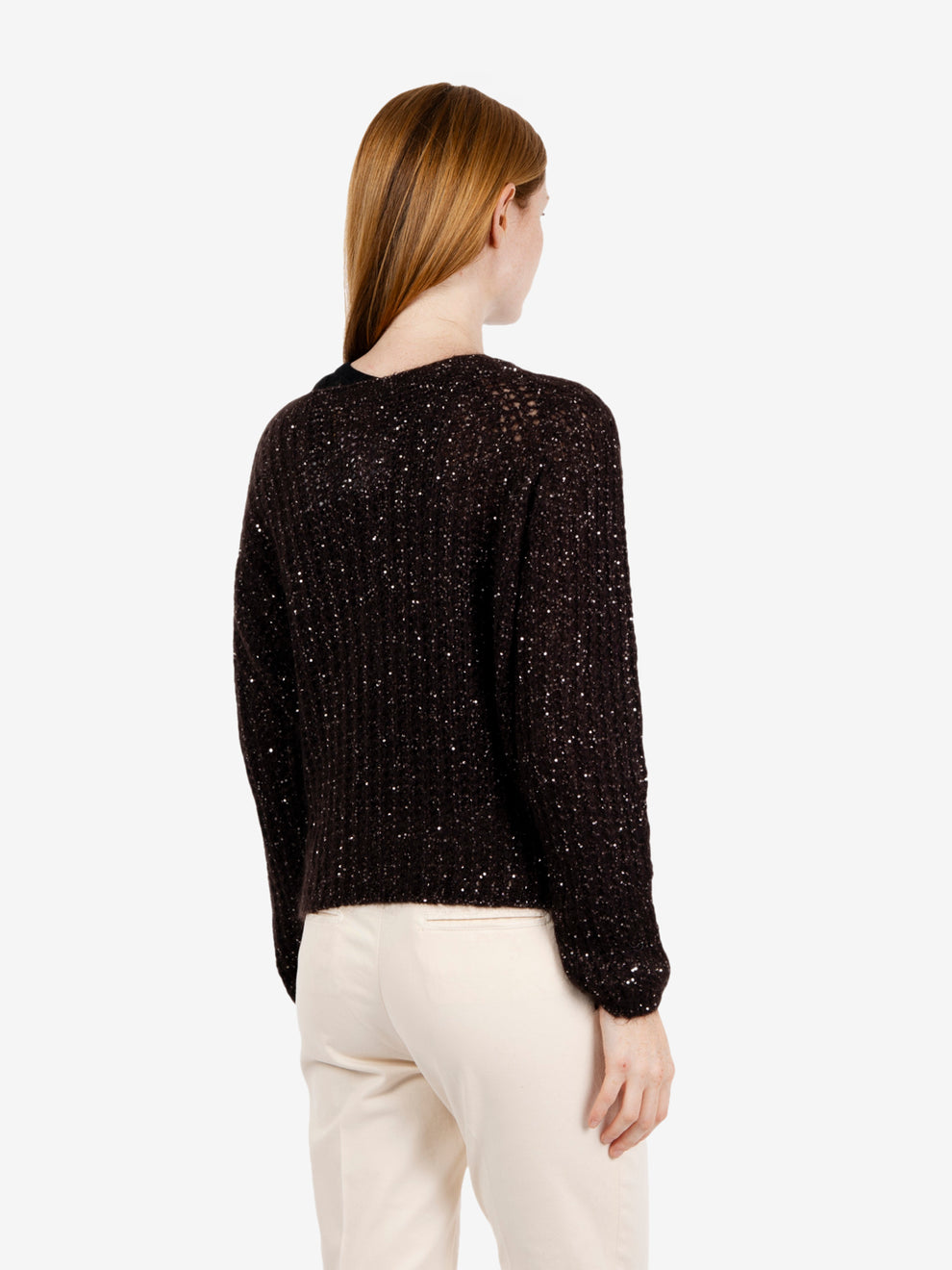 Maglione paillettes moro