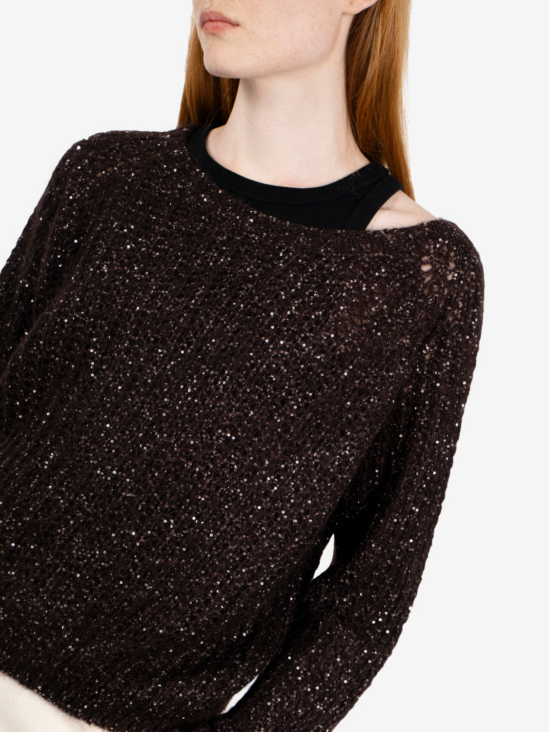 Maglione paillettes moro