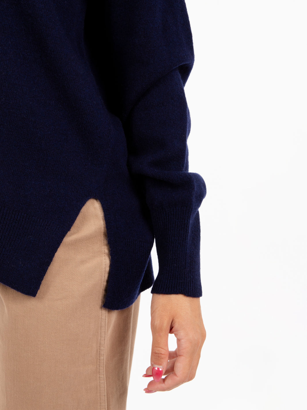 Maglione scollo a V blu notte