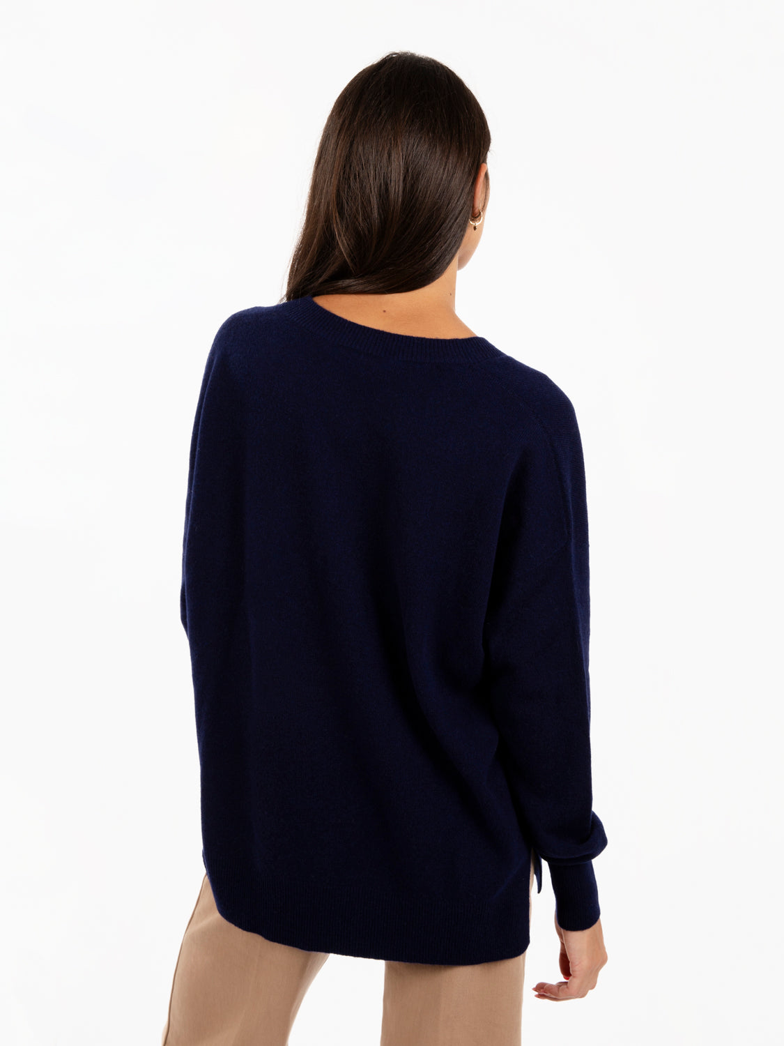 Midnight blue V-neck sweater