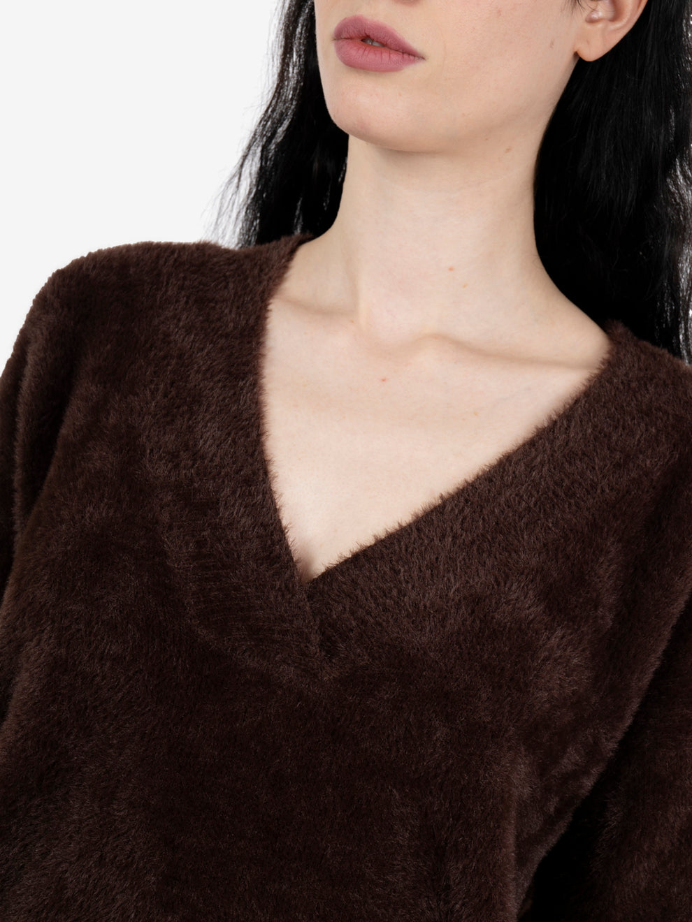 Maglione scollo V brownberry