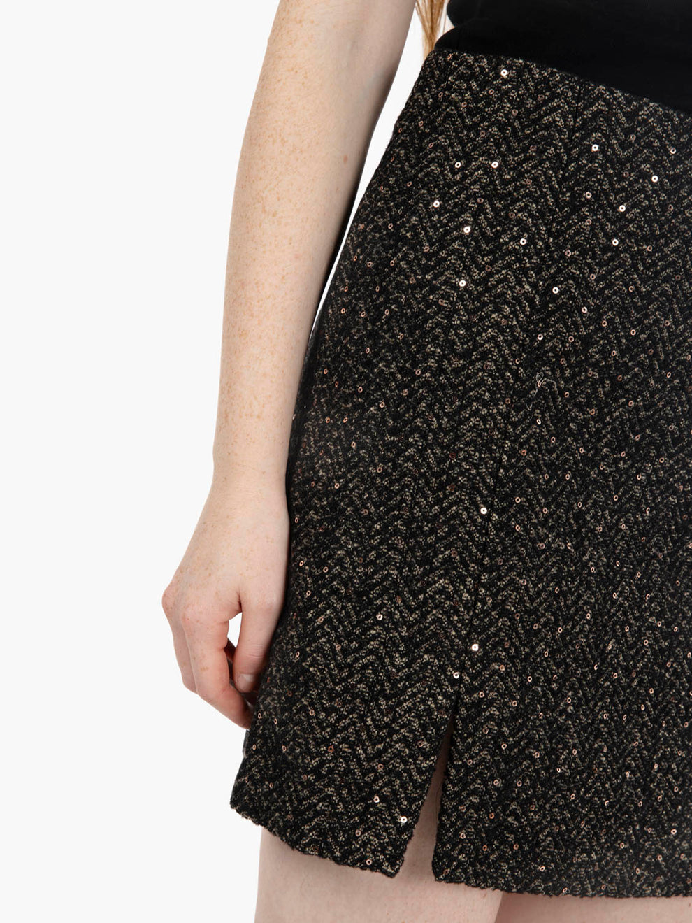 Minigonna con paillettes moro