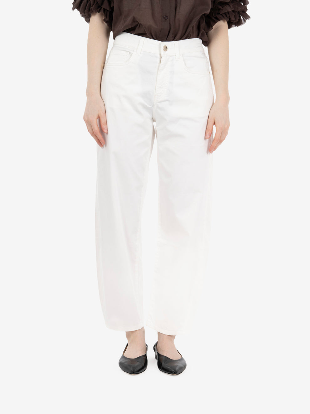 Pantalone carrot fit bianco