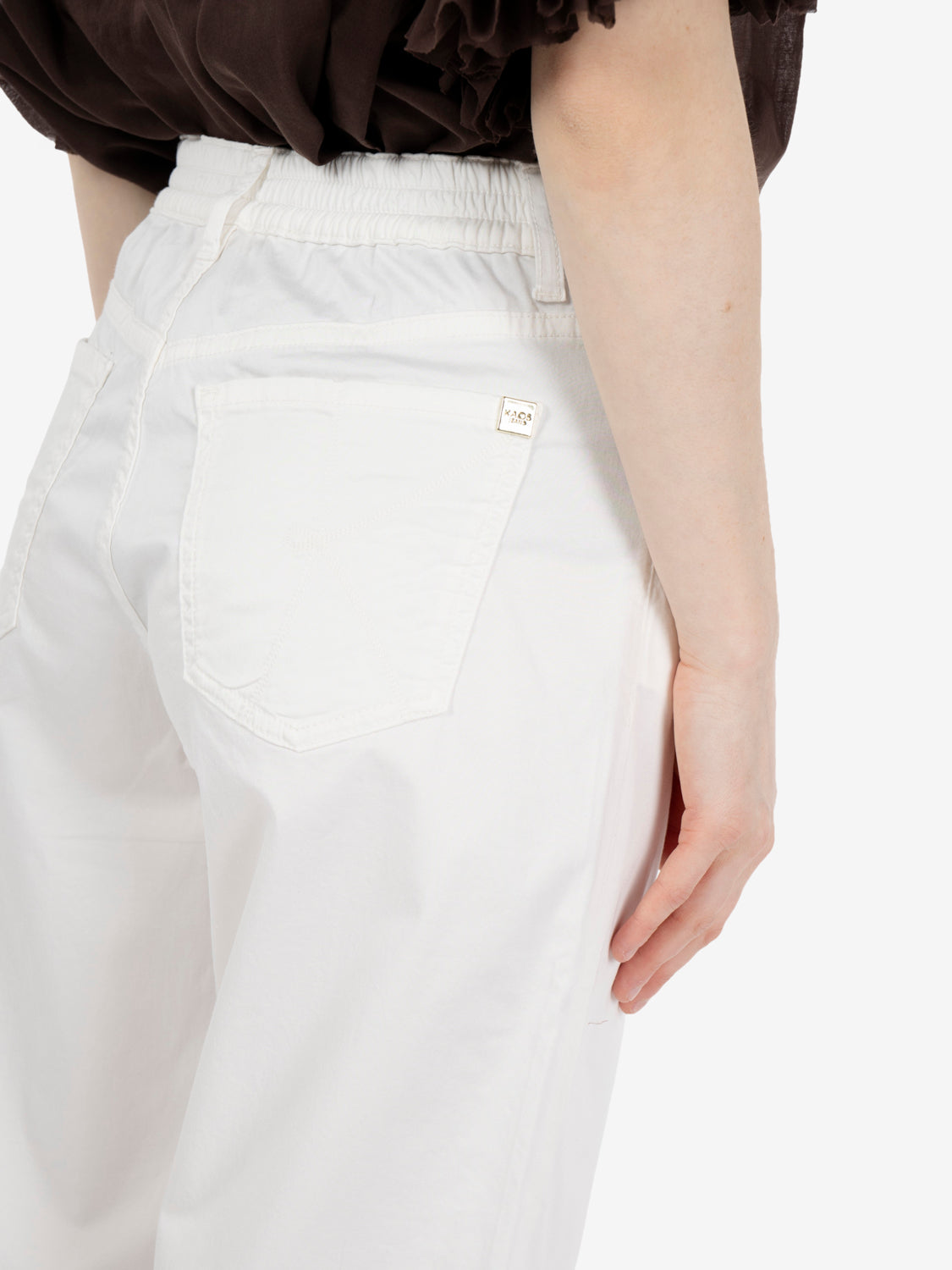 Pantalone carrot fit bianco