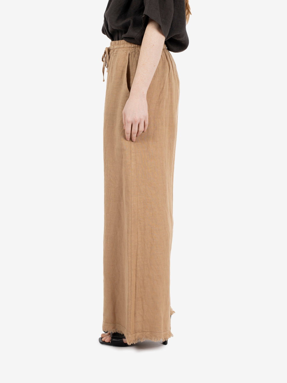 Camel linen trousers