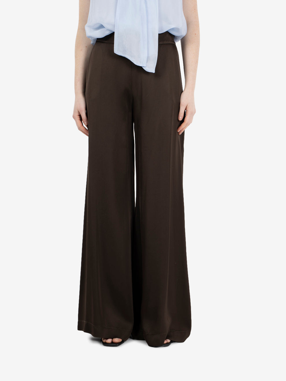 Pantalone in raso moro