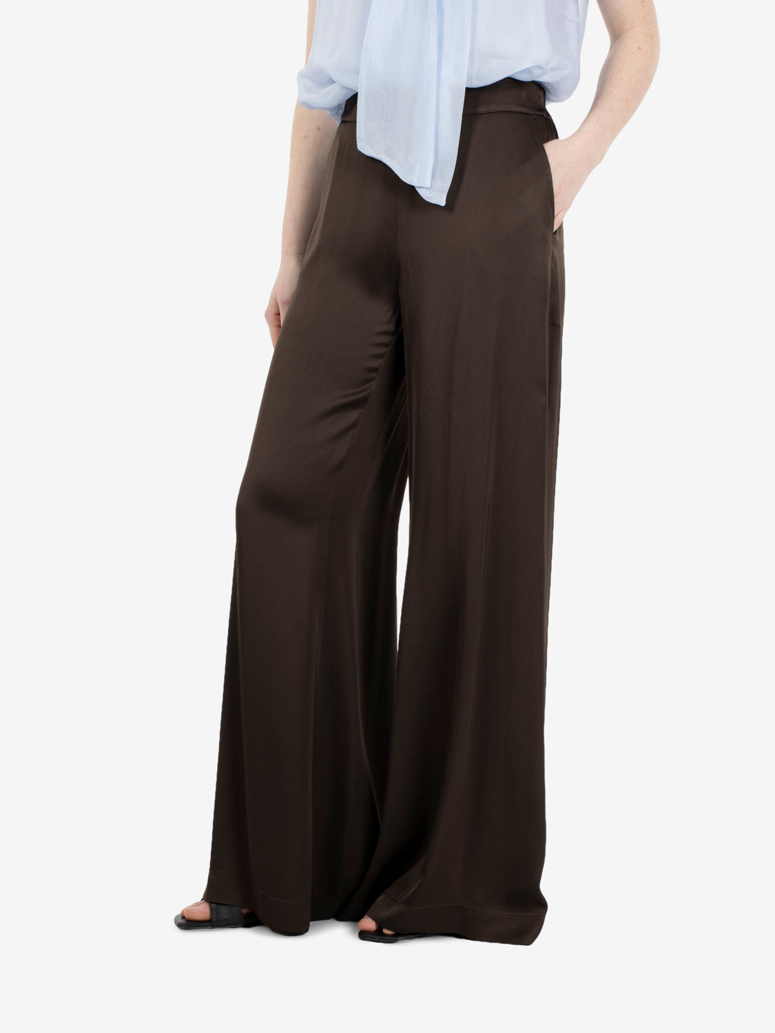Pantalone in raso moro
