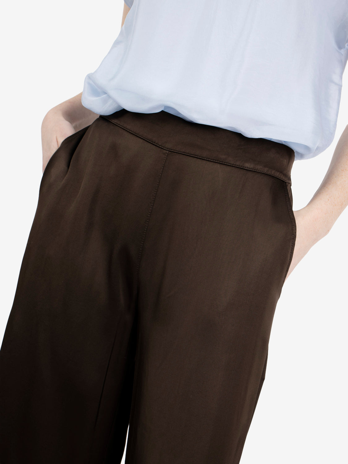 Pantalone in raso moro