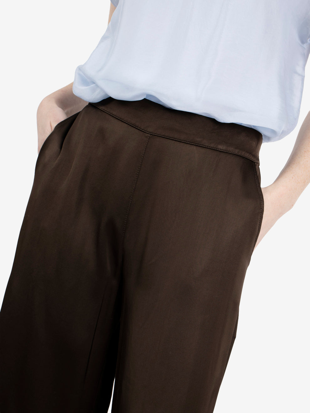 Pantalone in raso moro