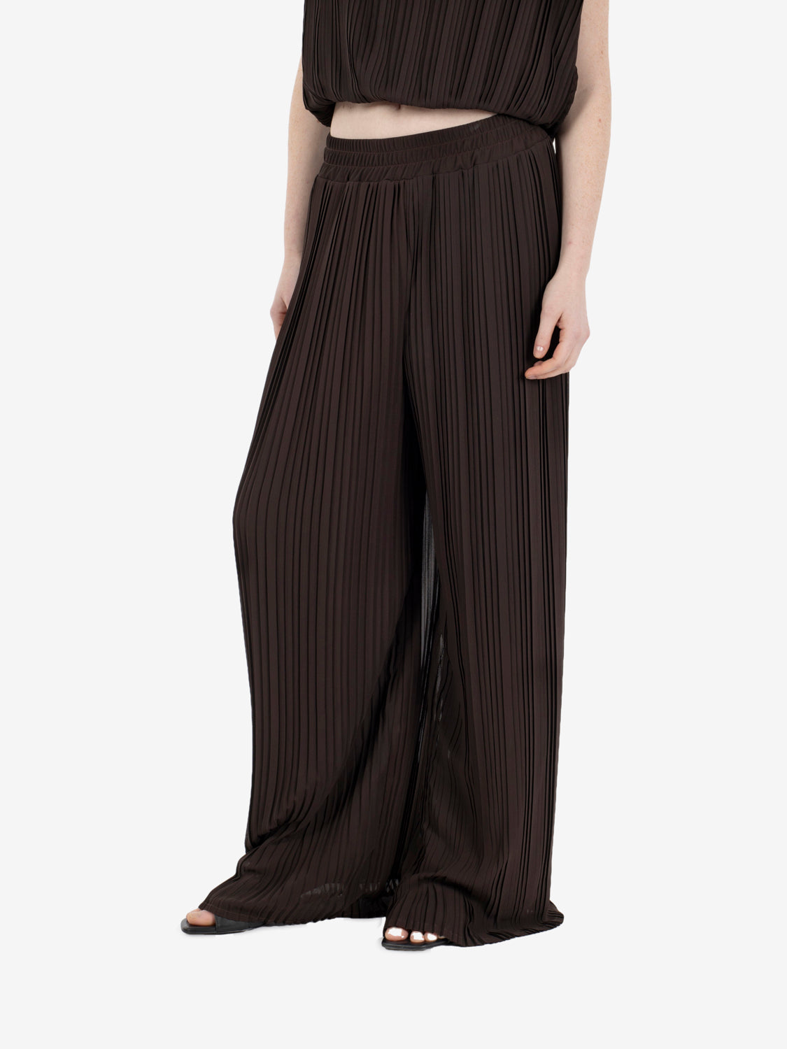 Pantaloni plissè cioccolato