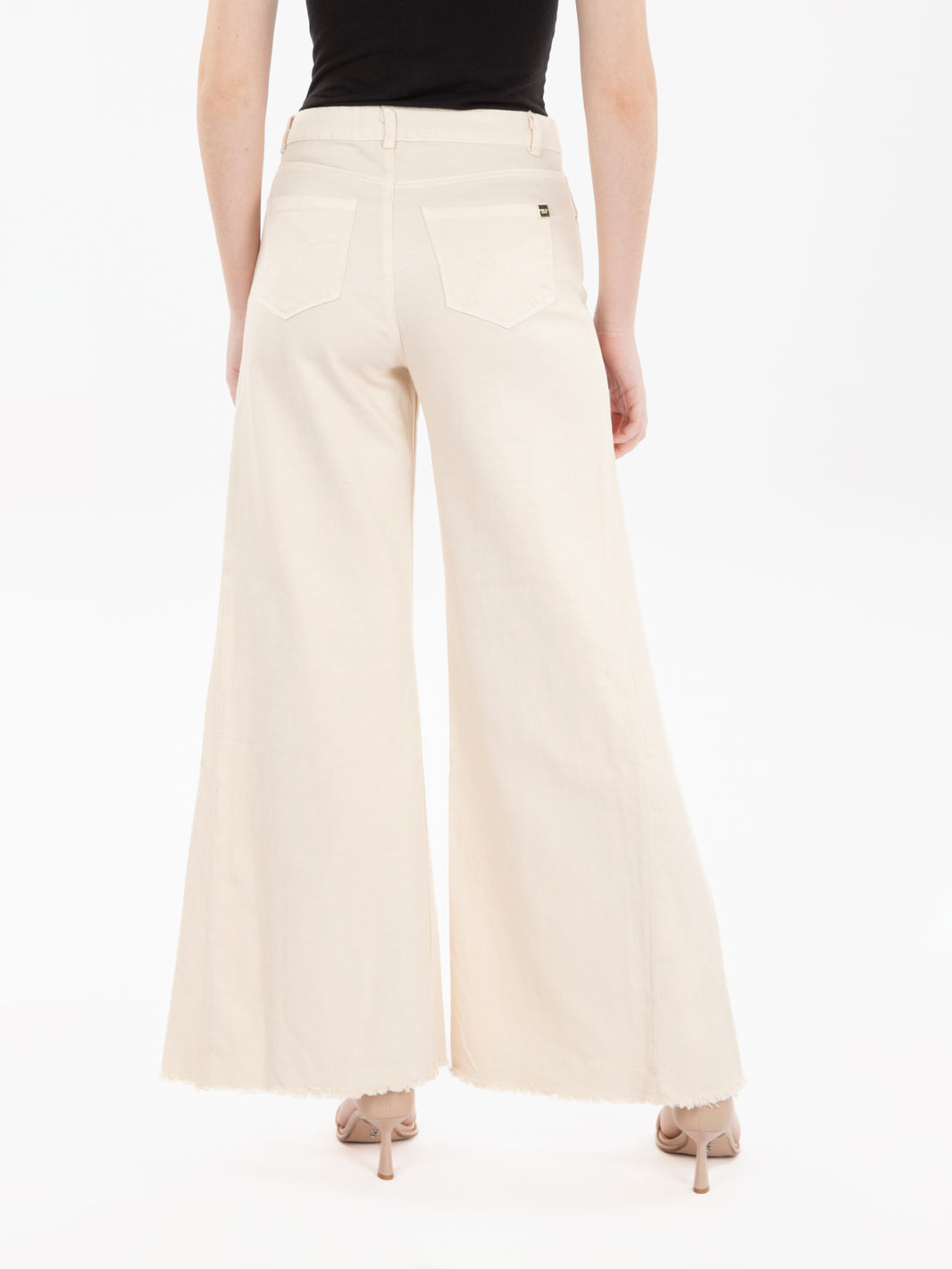 Pantalone wide in cotone naturale
