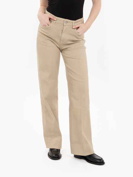 Pantaloni a palazzo in denim beige