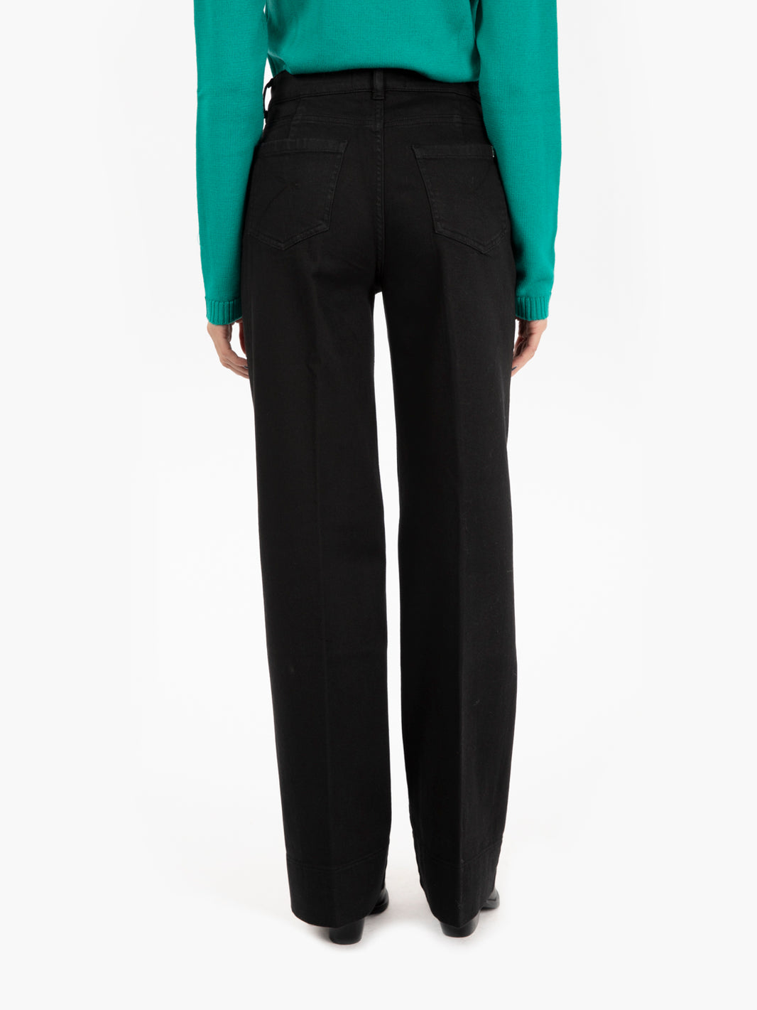 Pantaloni a palazzo in denim neri