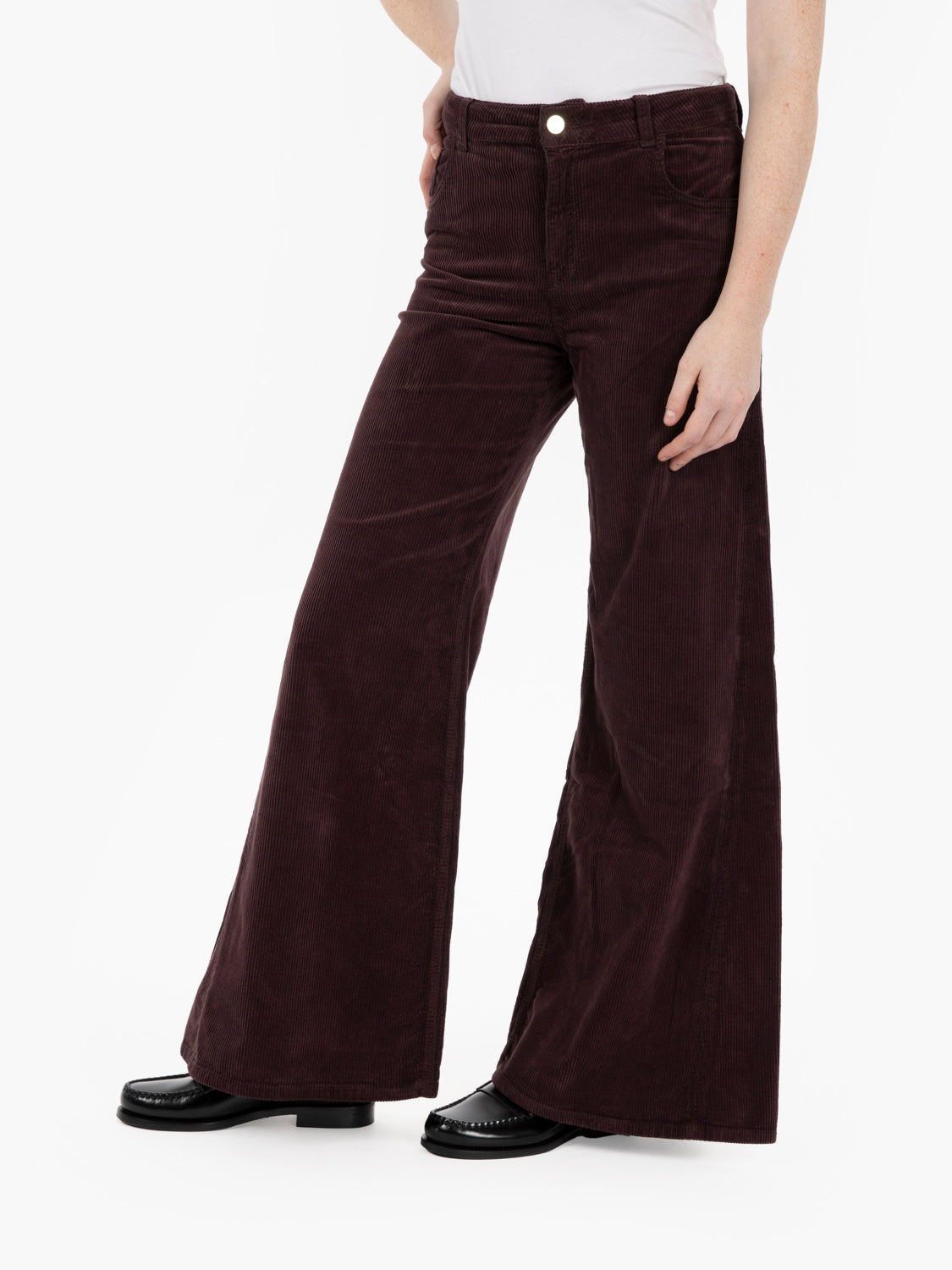 Burgundy velvet palazzo trousers