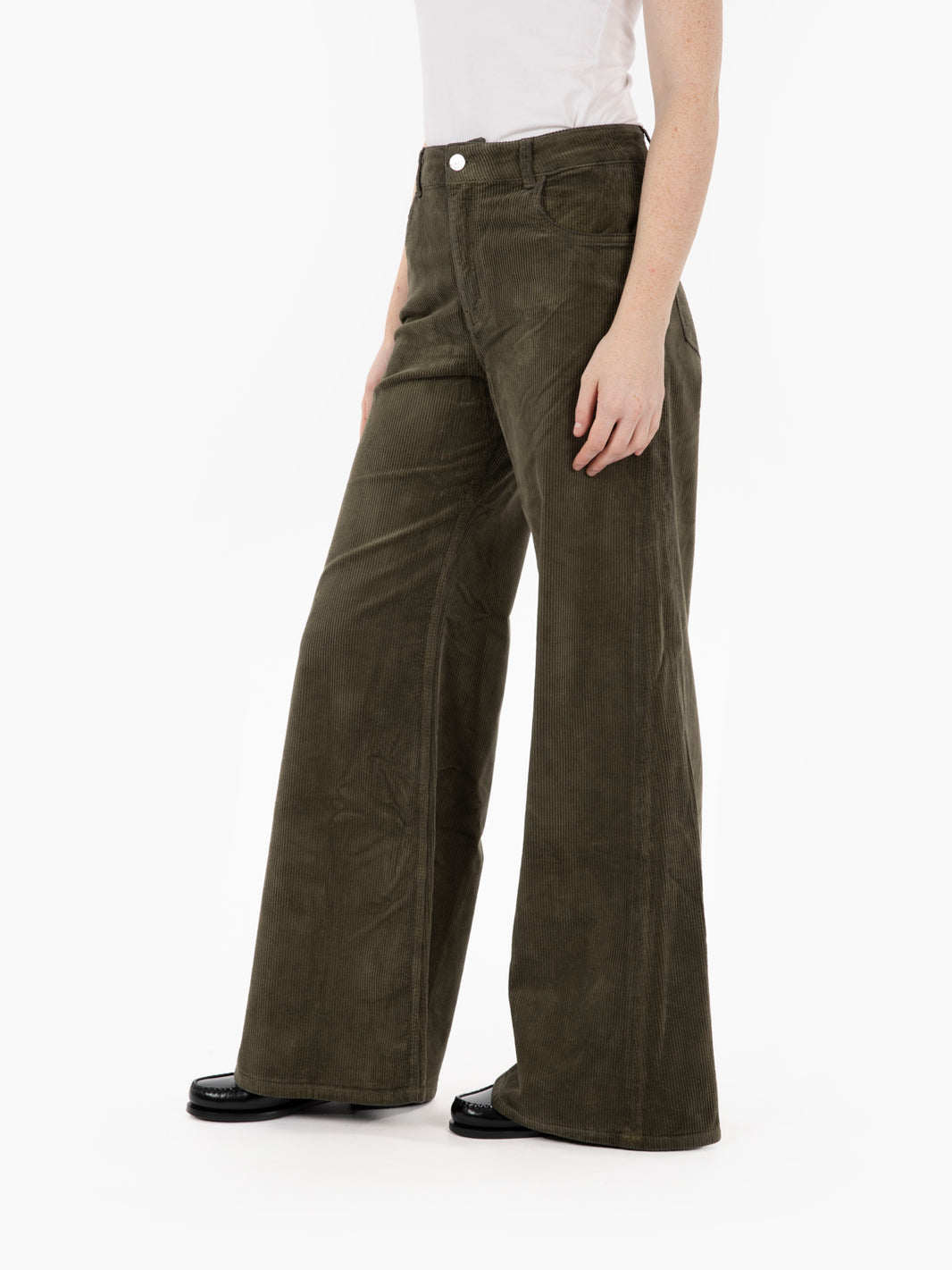 Military velvet palazzo trousers
