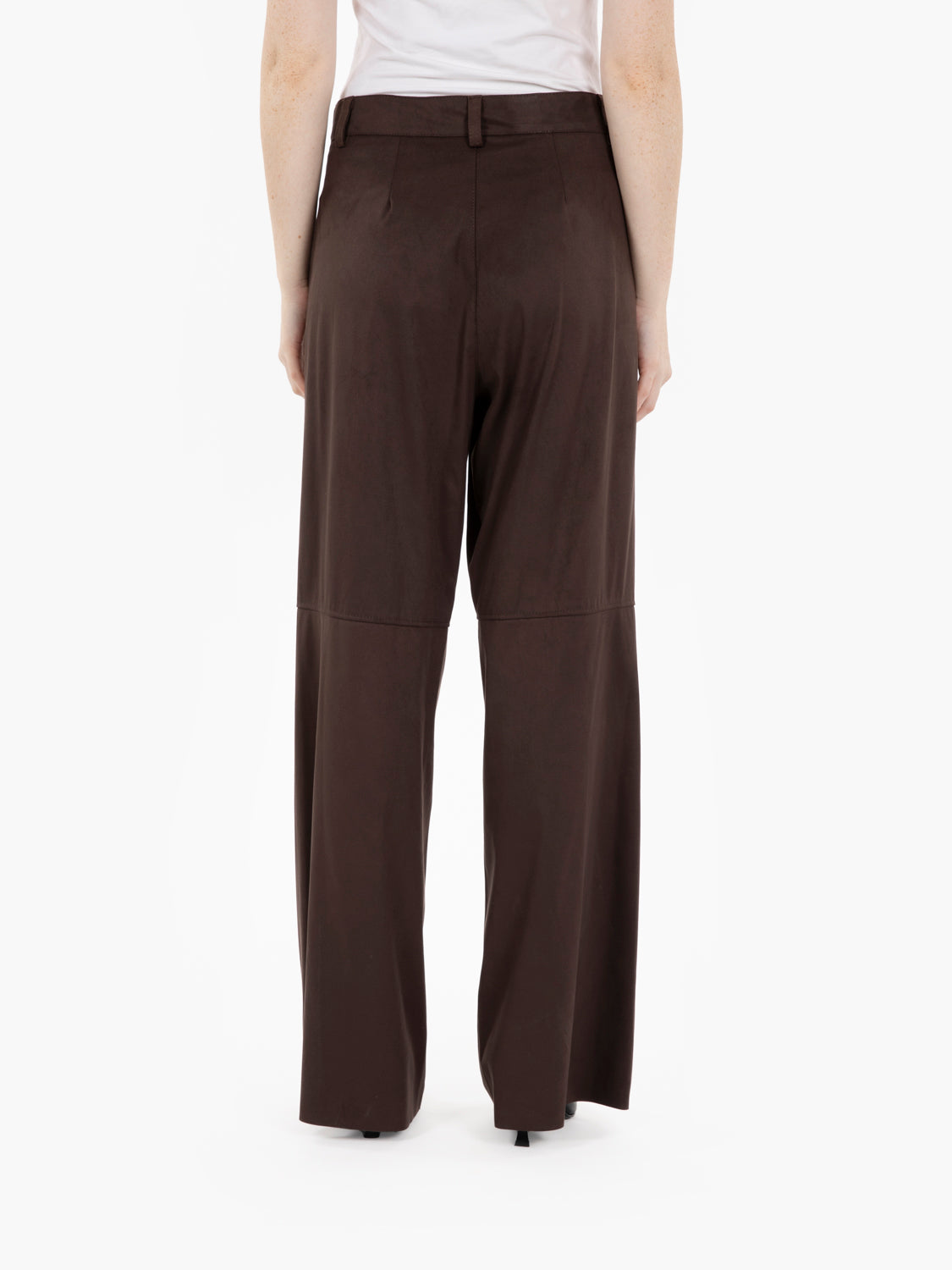Dark brown alcantara trousers