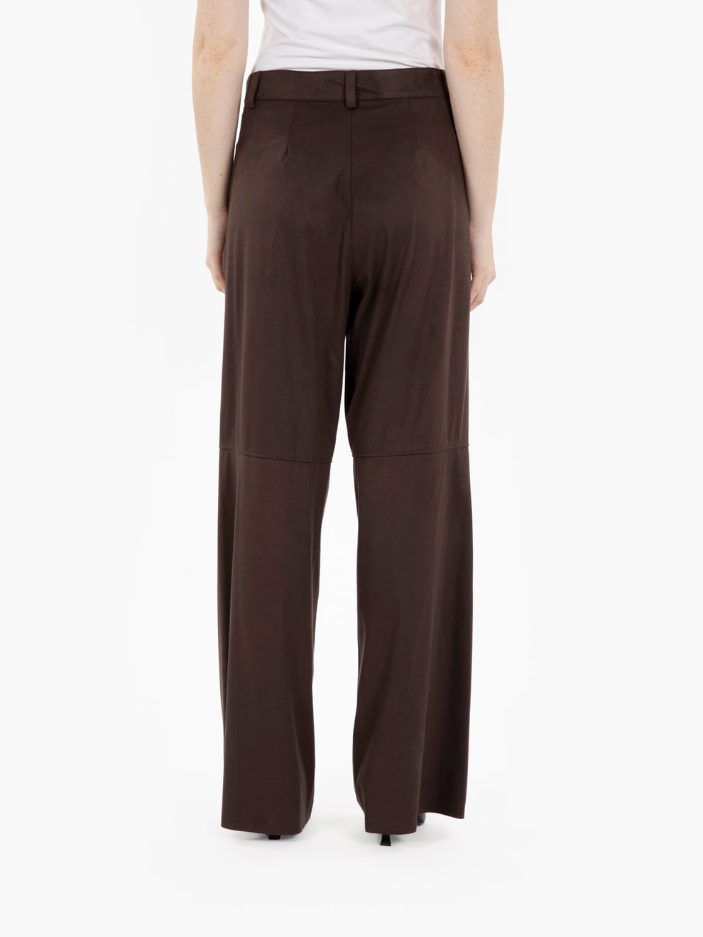 Dark brown alcantara trousers