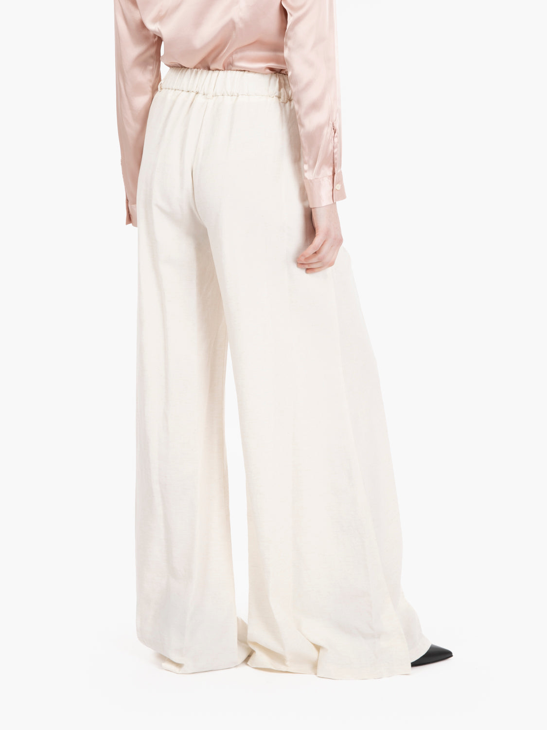 Pantaloni con vita elastica beige